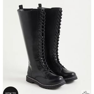 NEW Torrid Combat Knee lace up boots